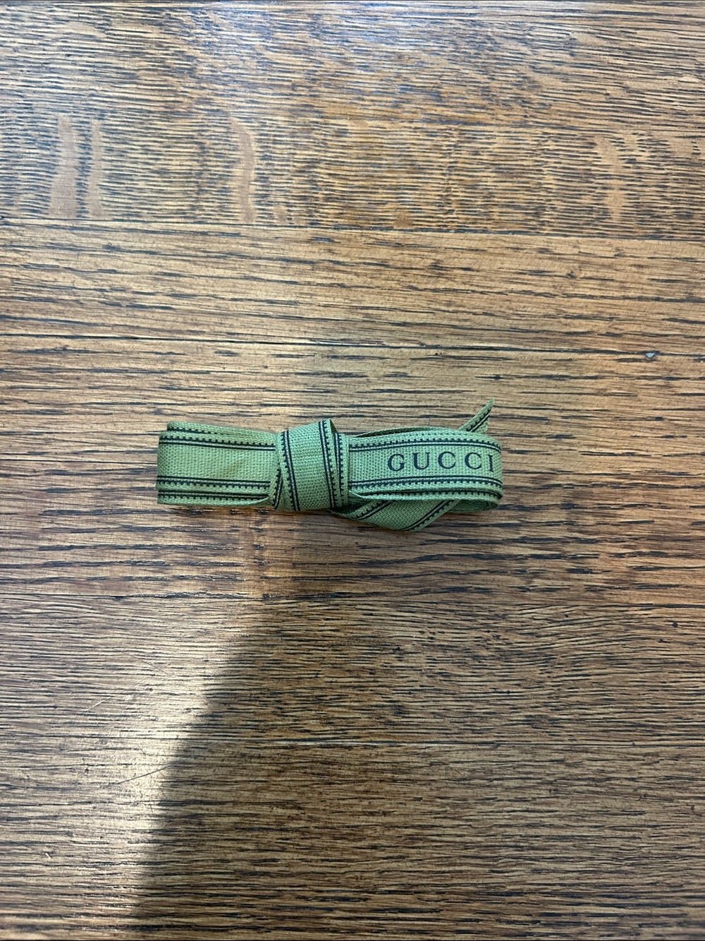 Gucci Green Logo Ribbon with Black Trim